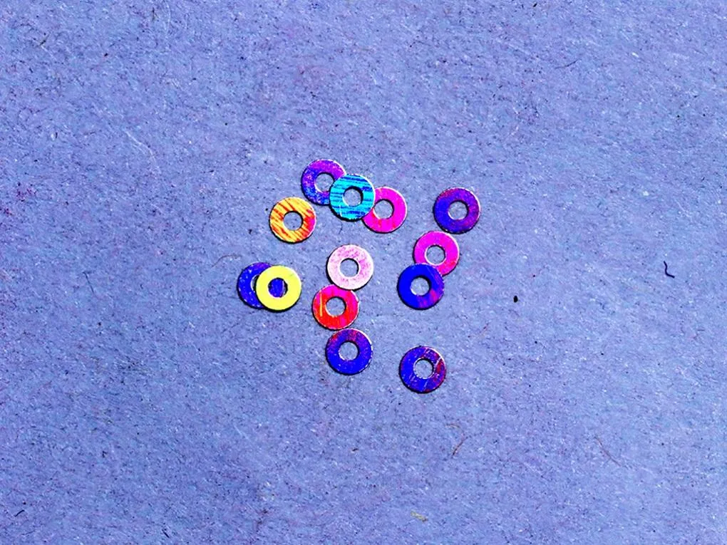 Multicolour Centre Hole Circular Flat Plastic Sequins- 4 mm(Wholesale)