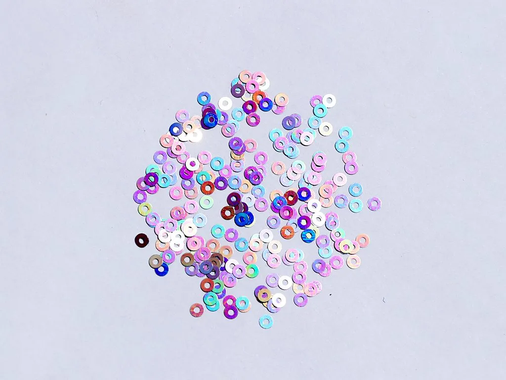 Multicolour Centre Hole Circular Flat Plastic Sequins- 4 mm(Wholesale)