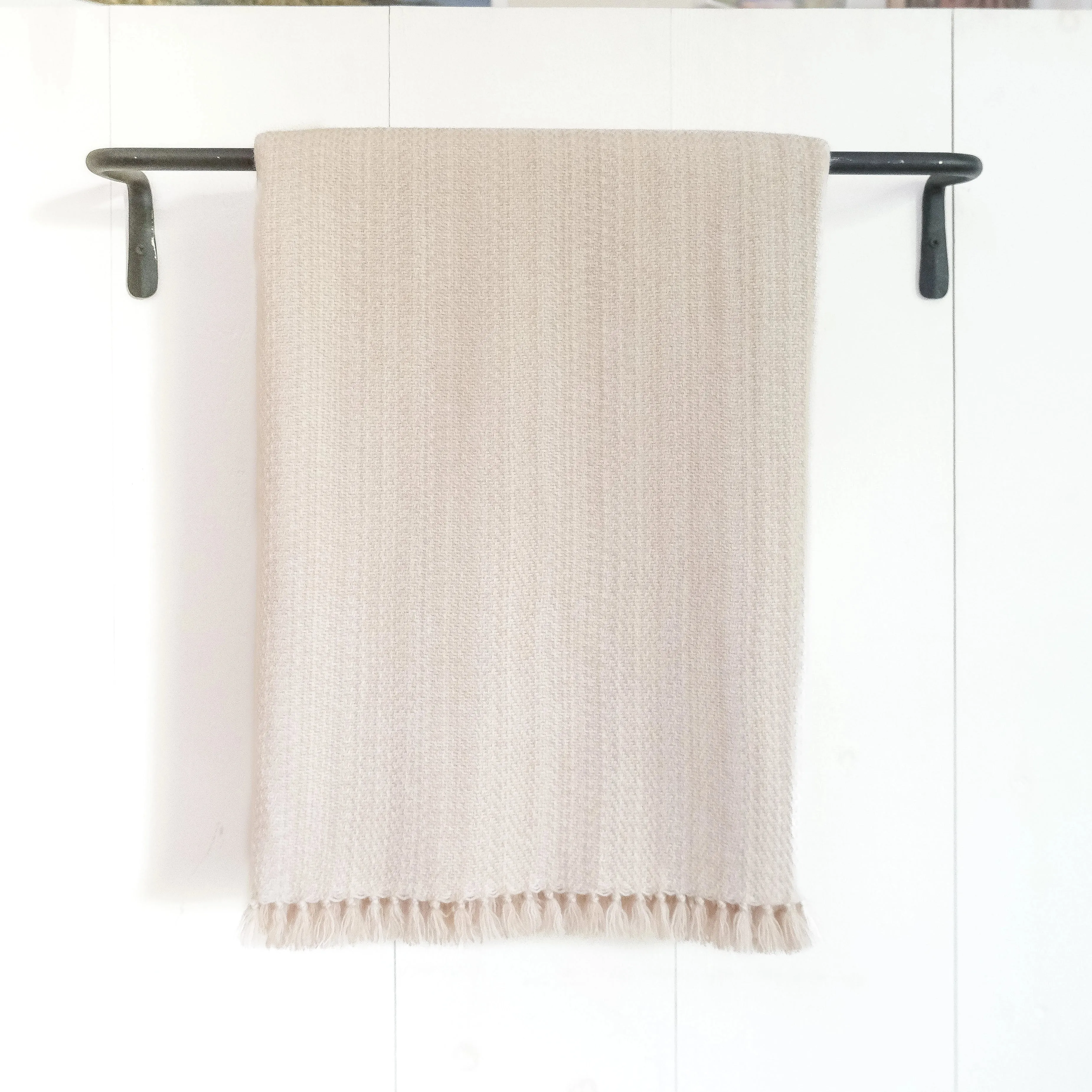 Oat Milk Handwoven Cashmere Throw