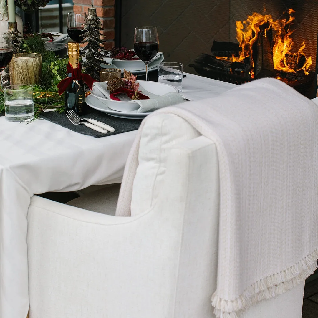 Oat Milk Handwoven Cashmere Throw