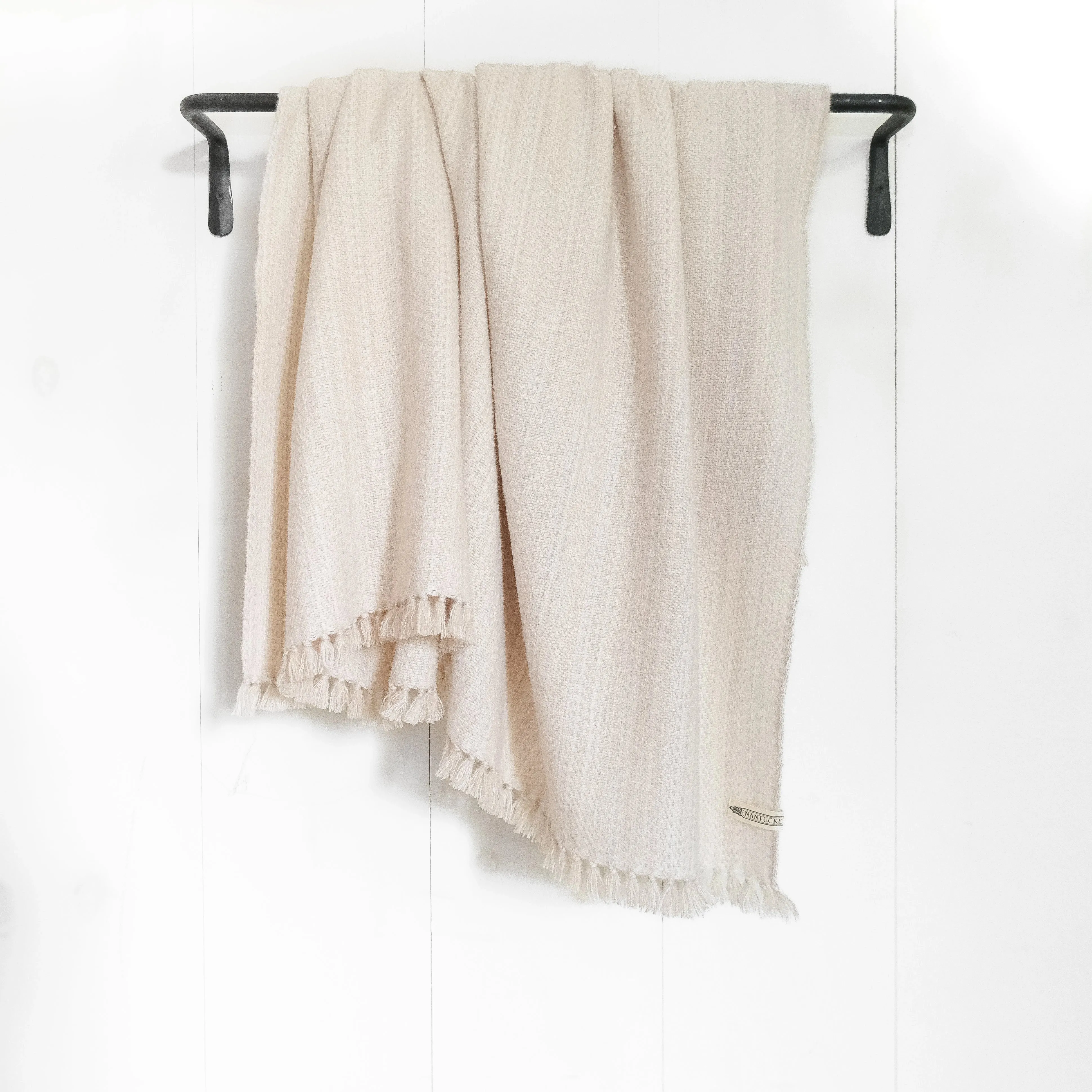 Oat Milk Handwoven Cashmere Throw