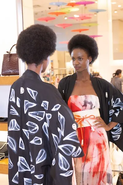 "Cosine 1" Reimagined Vintage Kimono - Kimono Zulu Artist Collaboration with Soi K