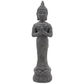 Resin, 36"H Standing Buddha, Antique Gray