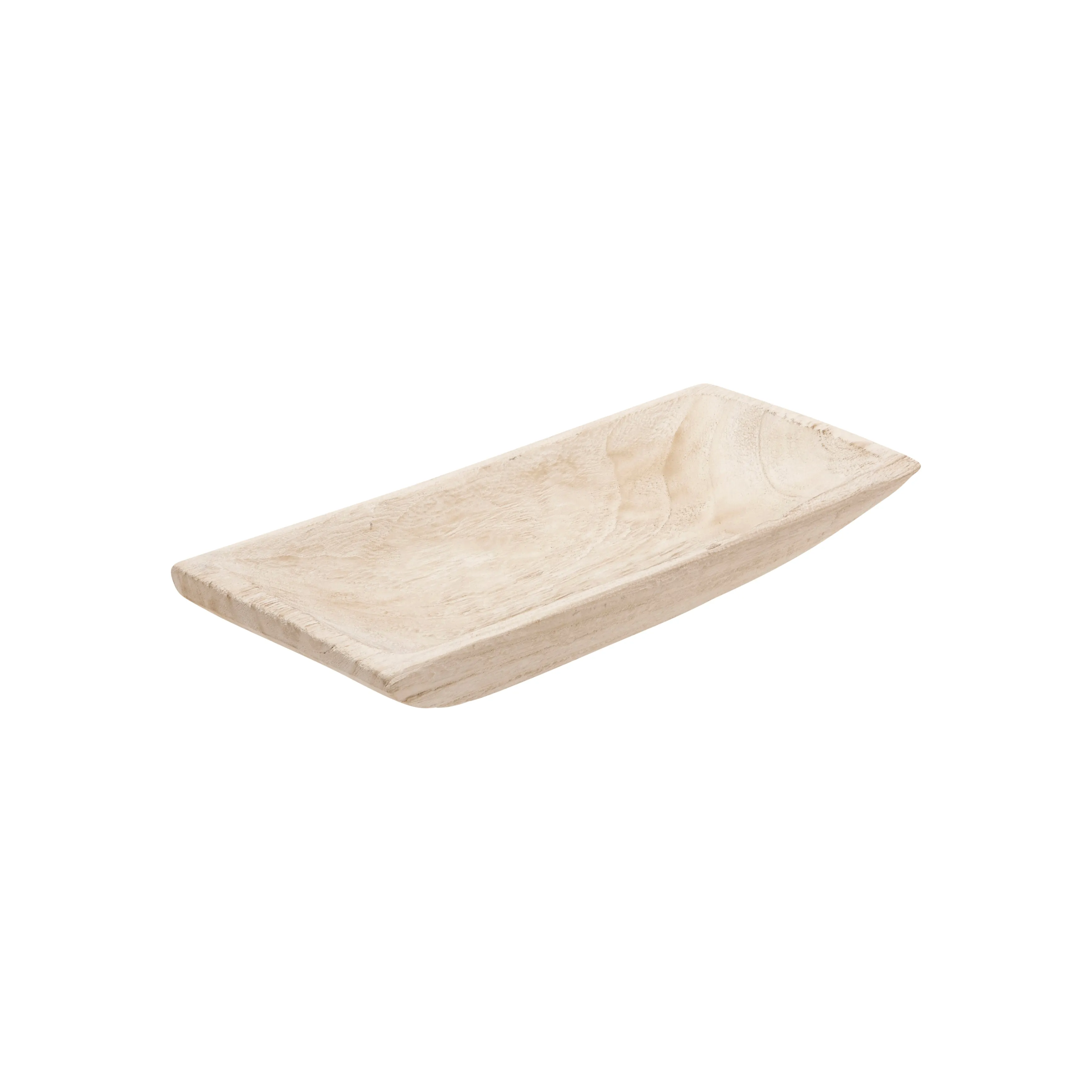 S/2 Wood Rectangular Tray, White