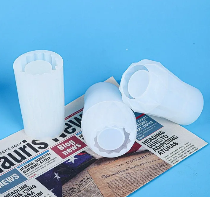 Vase Silicone Mold, Silicone Flower Vase Mold, Home Decor Stripe Vase Mold, Diy Resin Plaster Cement Concrete Vase Moulds Container