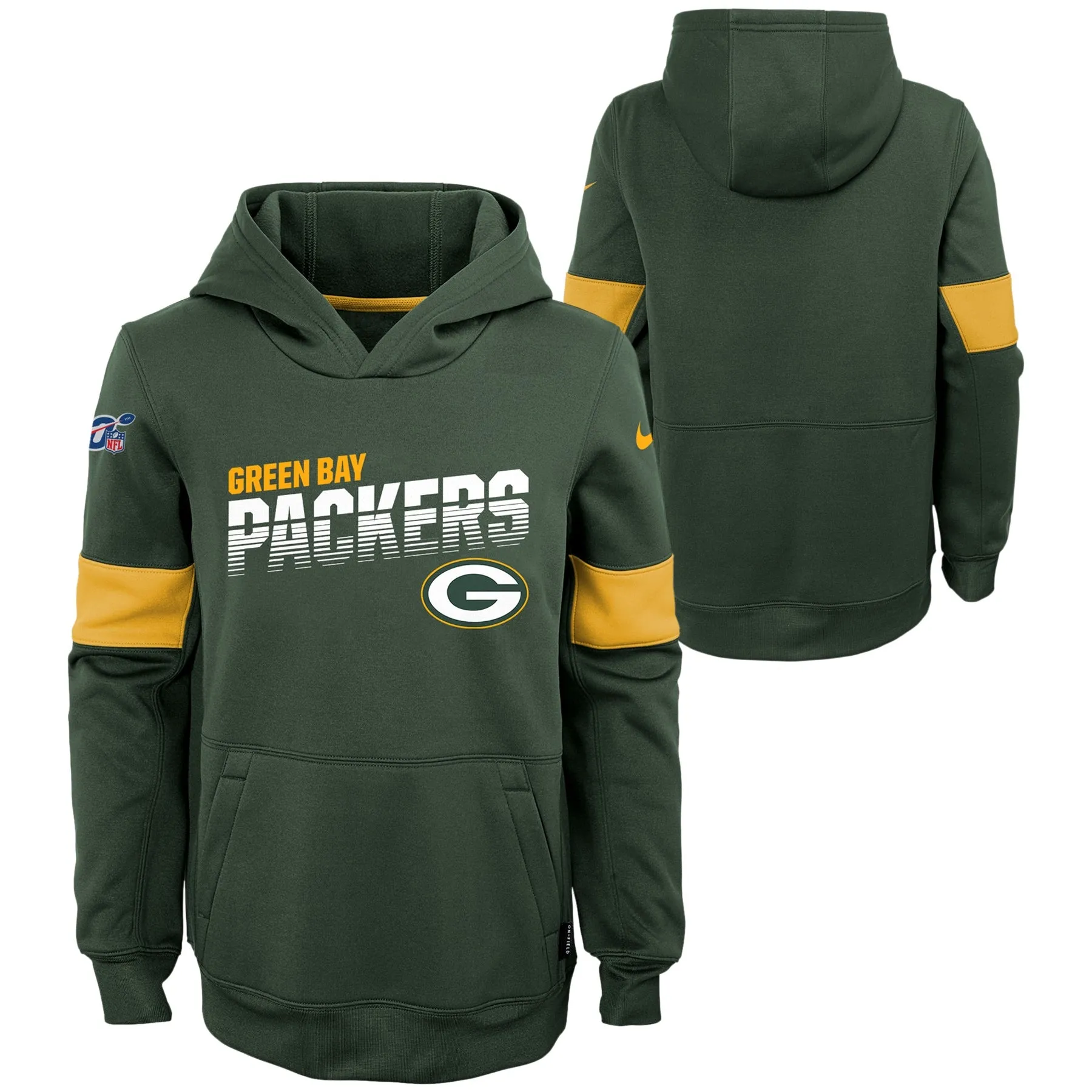 Youth Nike Green Bay Packers On-Field Performance - Pullover Hoodie