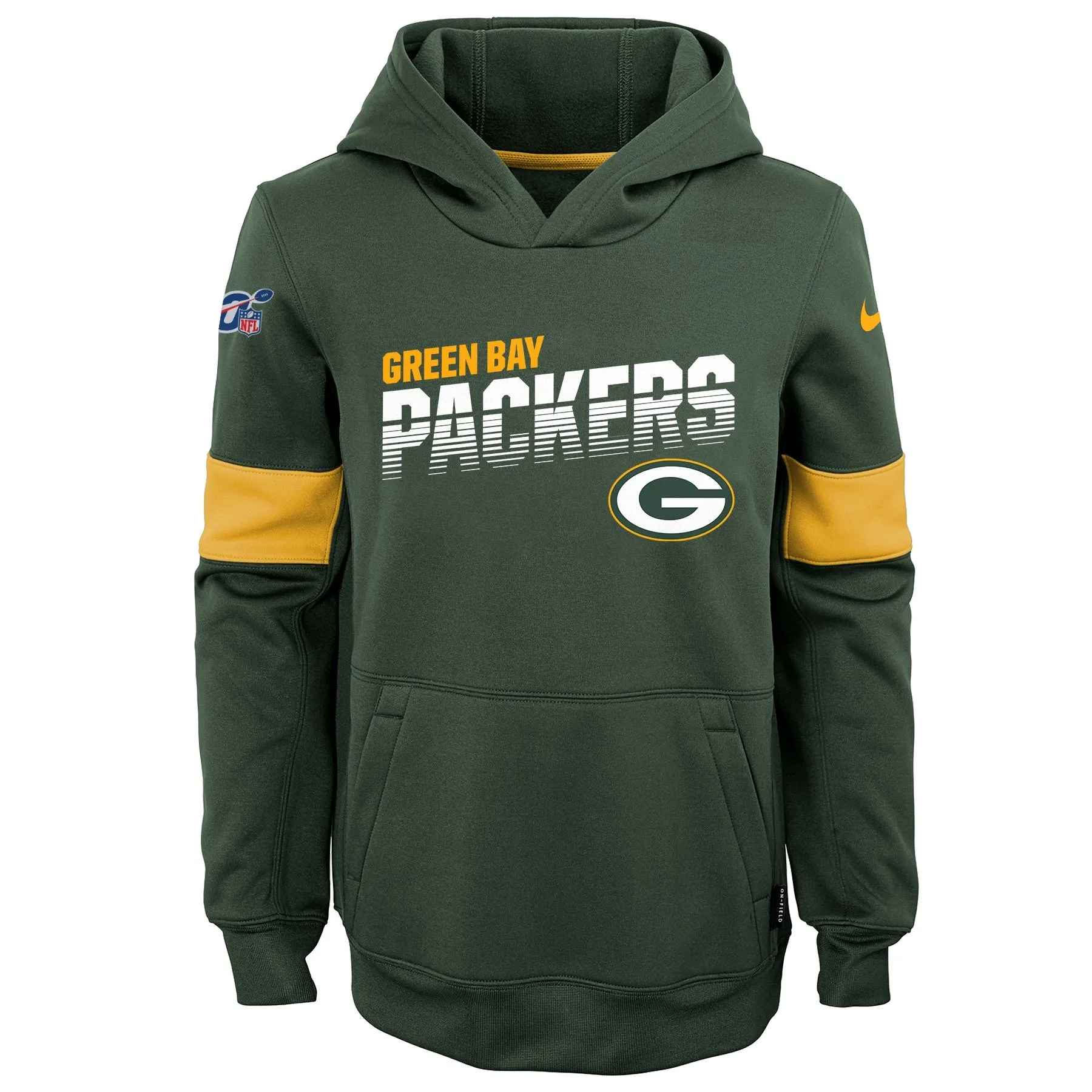 Youth Nike Green Bay Packers On-Field Performance - Pullover Hoodie